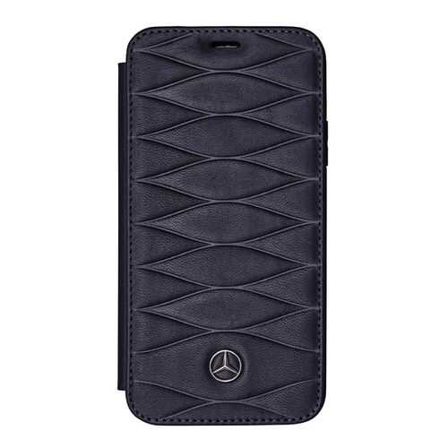 Кожаный чехол-книжка Mercedes для iPhone X, Blue, артикул B66958599 в Лукойл