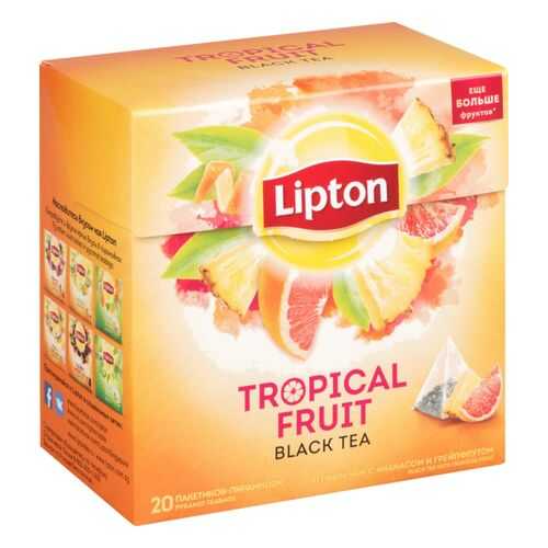 Чай черный Lipton tropical fruit 20 пакетиков в Лукойл