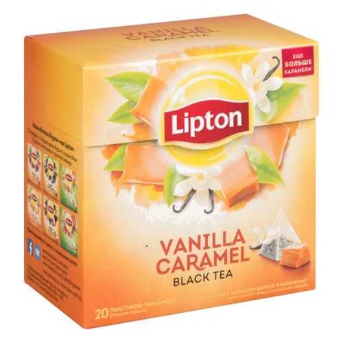 Чай черный Lipton vanilla caramel 20 пакетиков в Лукойл