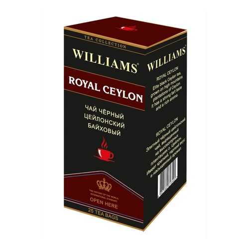 Чай Williams Royal Ceylon, черный цейлонский байховый, 25 пакетиков в Лукойл