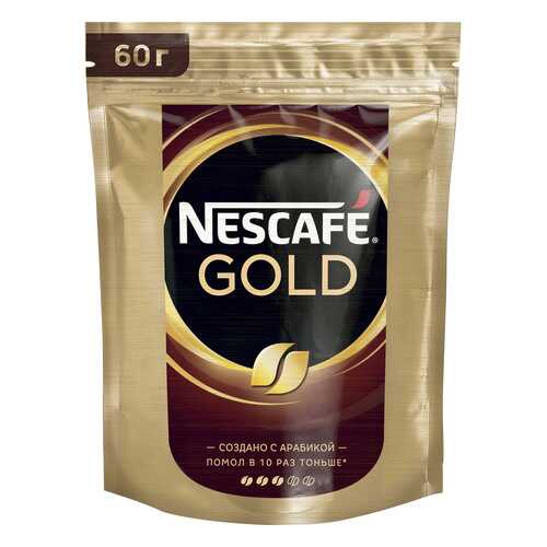 Кофе растворимый Nescafe gold сублимированный пакет 60 г в Лукойл