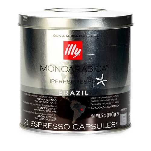 Кофе в капсулах Illy Brazil средней обжарки 21 капсула банка Италия в Лукойл