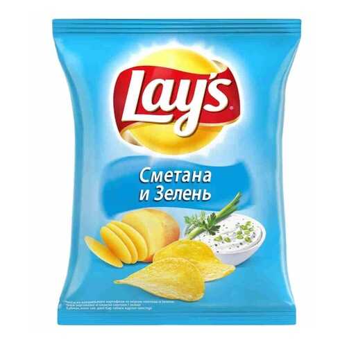 Чипсы Lays из натурального картофеля сметана, зелень 50 г в Лукойл