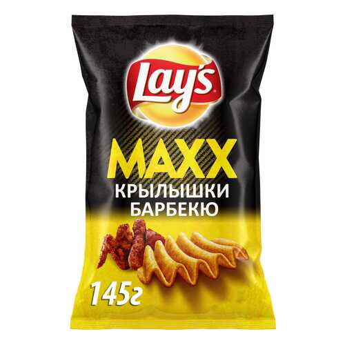 Картофельные чипсы Lays maxx куриные крылышки барбекю 145 г в Лукойл