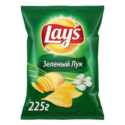 Картофельные чипсы Lays зеленый лук 225 г в Лукойл