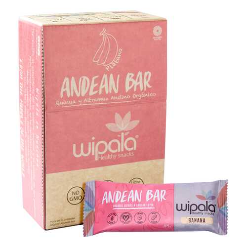 Злаково-фруктовые батончики Wipala Snacks банан-киноа 16 шт по 35 г в Лукойл