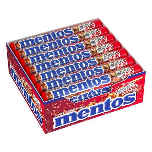 Драже Mentos cola жевательное 21*37 г в Лукойл