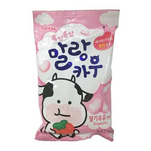 Карамель Лотте Malang Cow Strawberry Milk Лотте 79 г Южная Корея в Лукойл