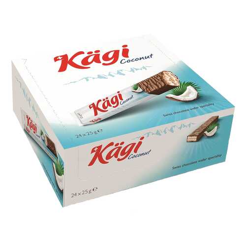 Вафли Kaegi Coconut с кокосовым крем в молочном шоколаде 24*25 г в Лукойл