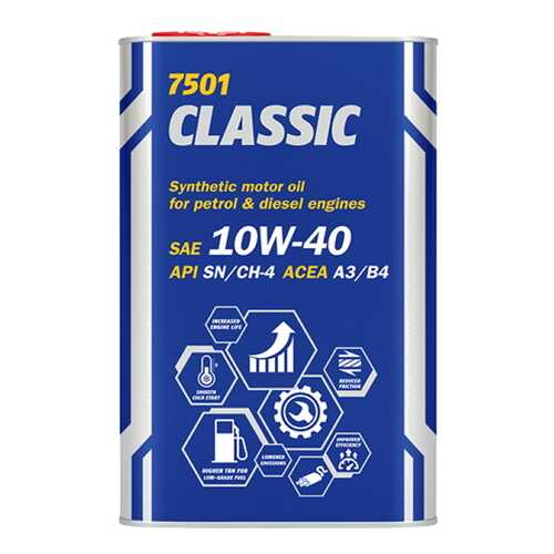 7501 MANNOL CLASSIC SAE 10W40 4 л. metal Полусинтетическое моторное масло 10W-40 в Лукойл