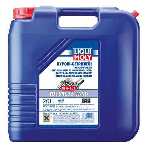 Трансмиссионное масло LIQUI MOLY Hypoid-Getriebeoil 75w90 20л 1408 в Лукойл